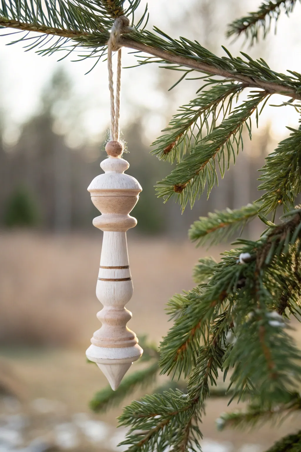 Elevate your holiday decor with handcrafted spindle ornament hangers, blending rustic charm with minimalist elegance.