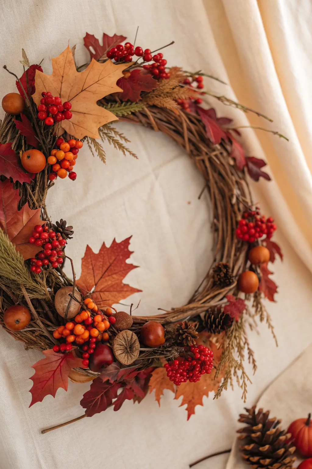Embrace the season with a handcrafted wreath that celebrates natural beauty and simplicity.