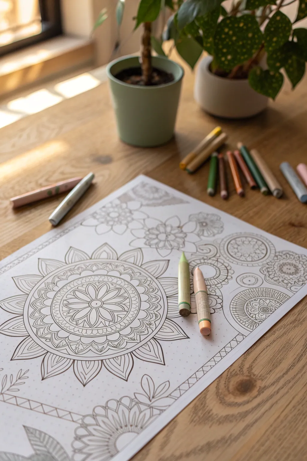 Unleash your creativity with DIY coloring pages that blend minimalist elegance with a touch of boho charm.