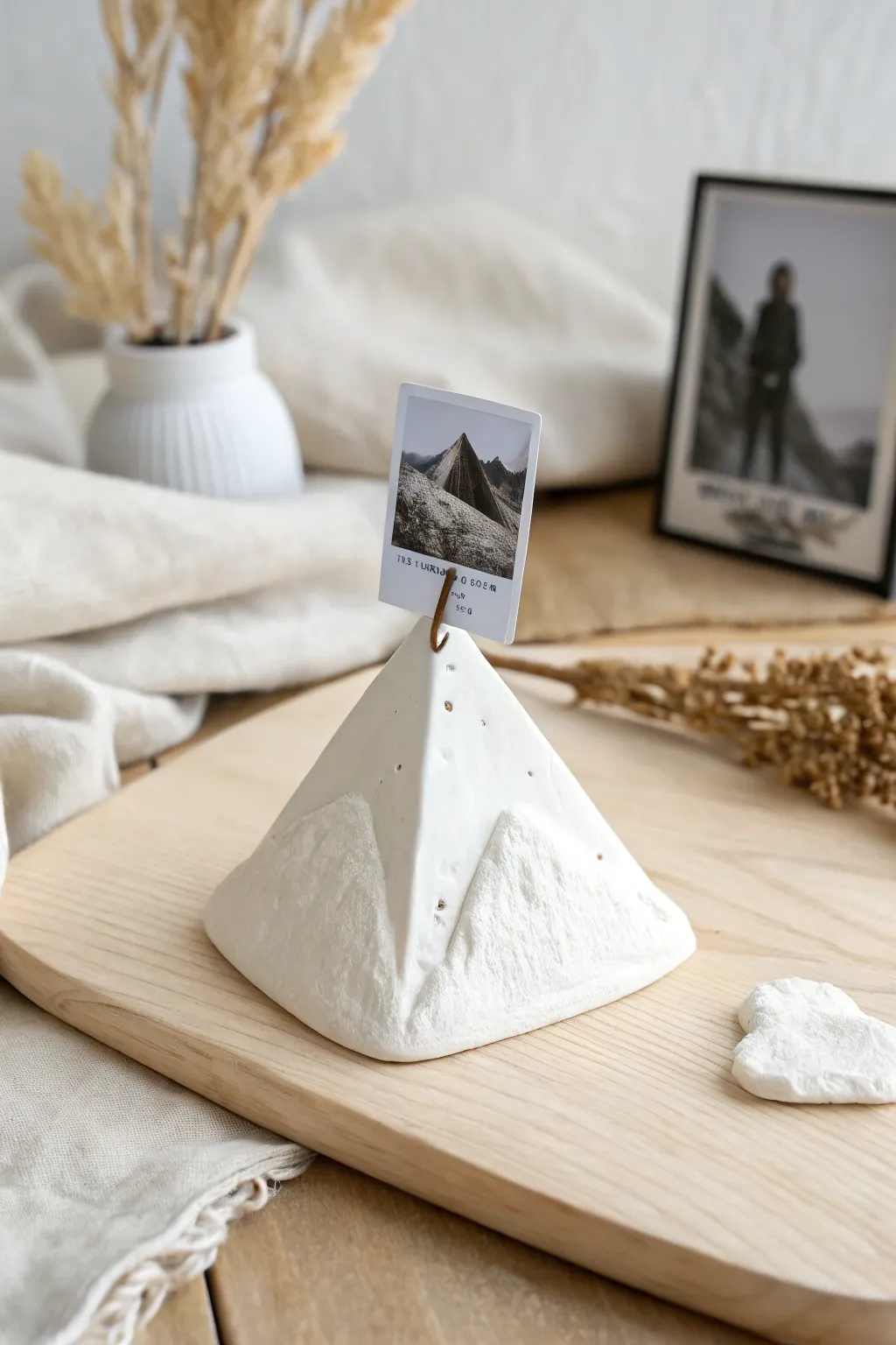 Capture memories with minimalist elegance: handcrafted clay picture holders.