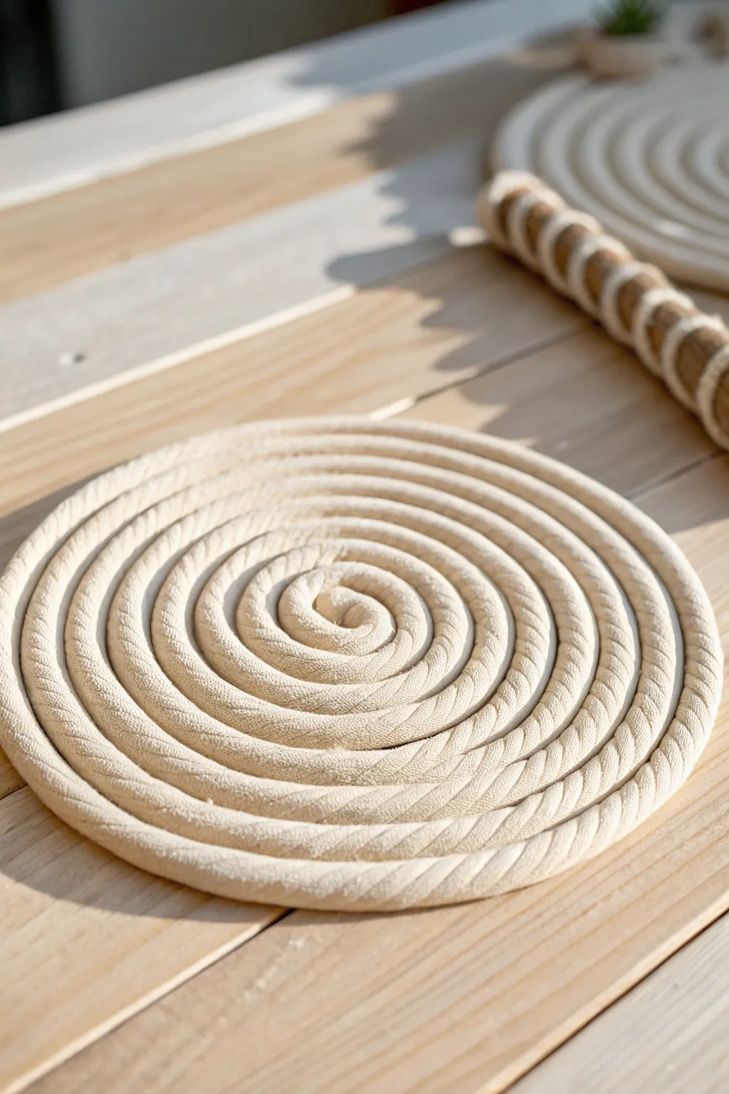Elevate your table setting with this modern loop trivet, where art meets function in a Scandinavian-Boho blend.