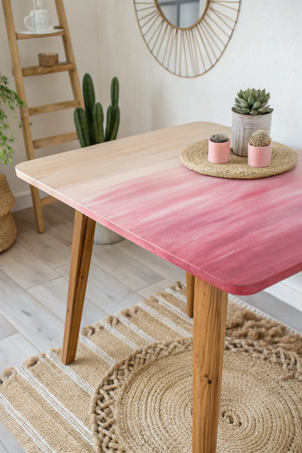 Transform your space with the elegant depth of an ombre tabletop design.
