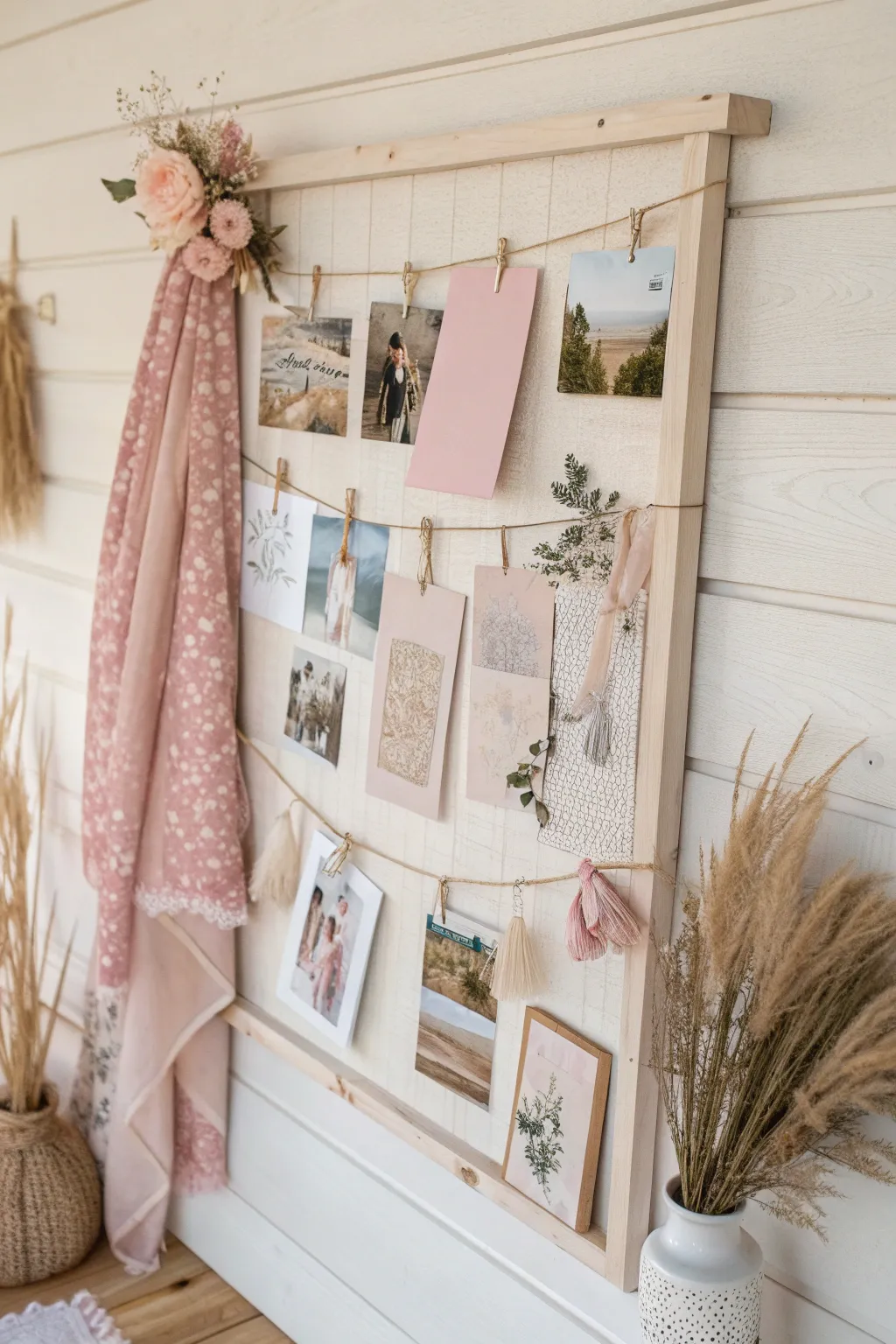 Embrace creativity: A mixed media art board that blends memories with textures.