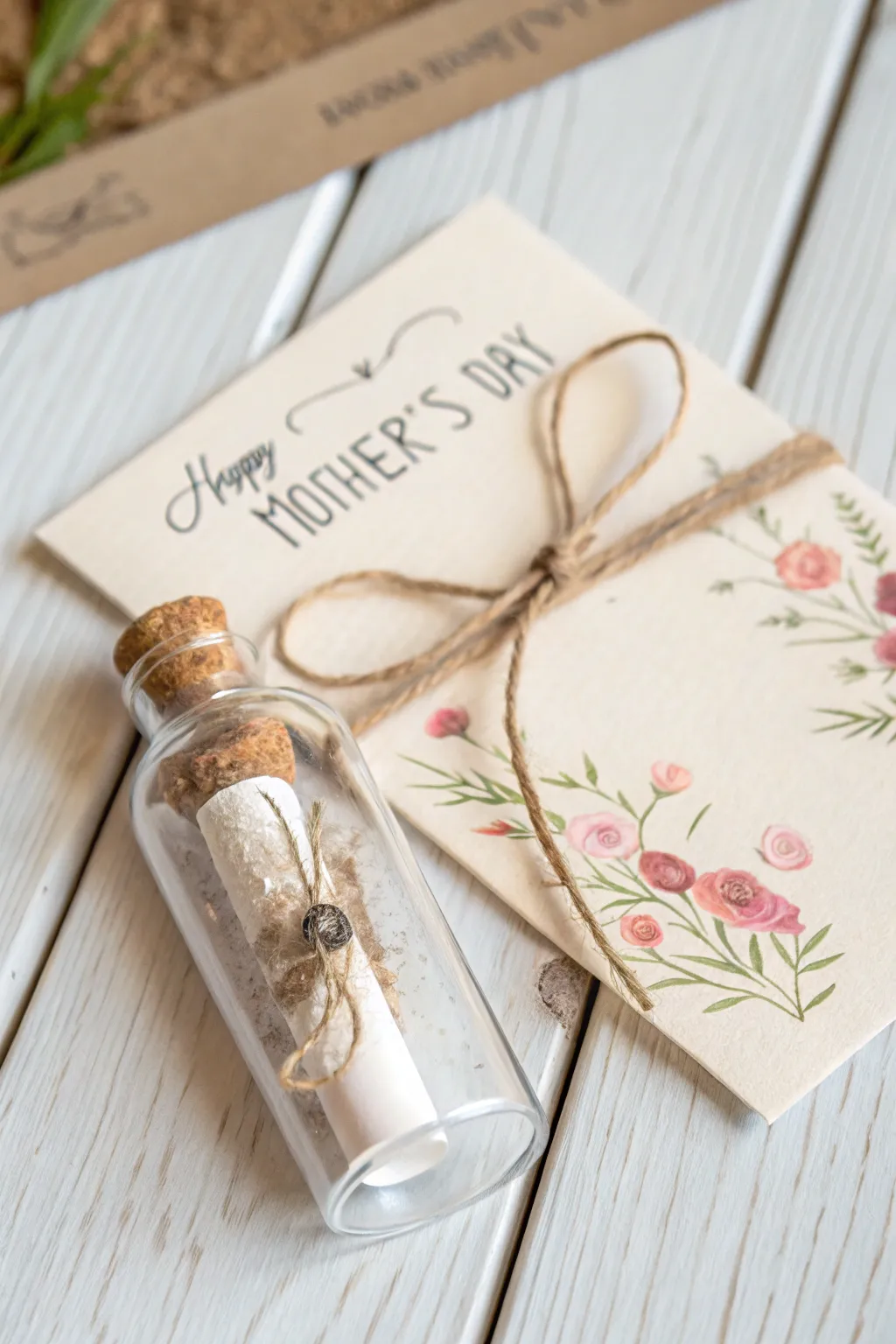 Add a touch of whimsy to Mother's Day with a charming 'Message in a Bottle' card.