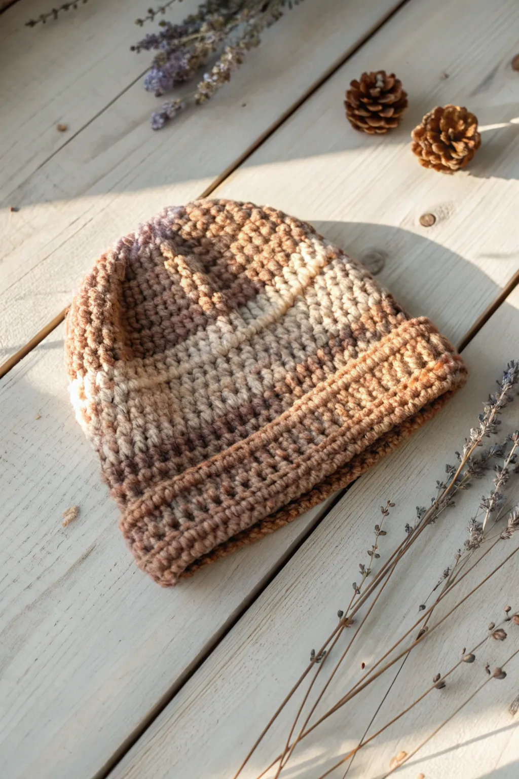 Crafted with care, this eco-friendly crochet beanie blends simplicity and sustainability beautifully.