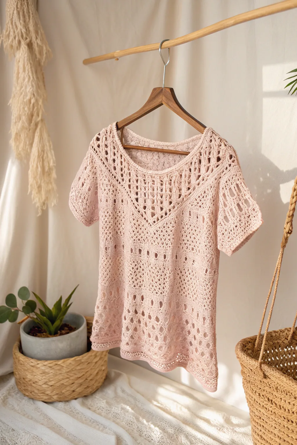 Effortless elegance: Discover the art of casual crochet with this beautifully crafted t-shirt.