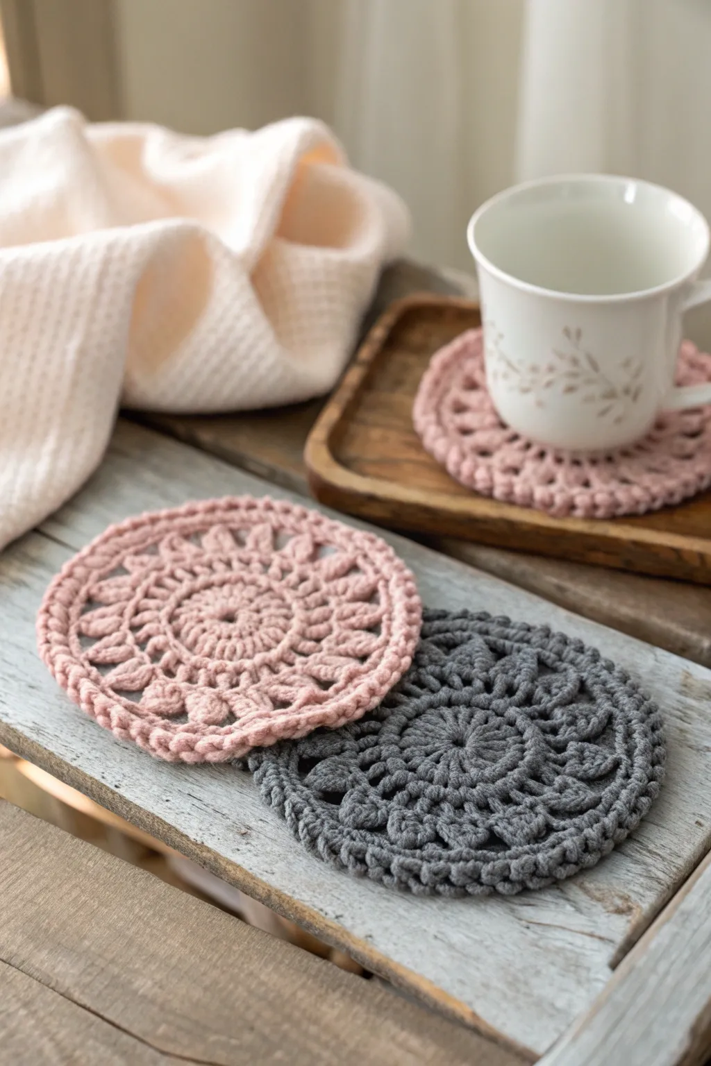 Elevate your morning coffee ritual with handcrafted crochet coasters that blend simplicity and charm.