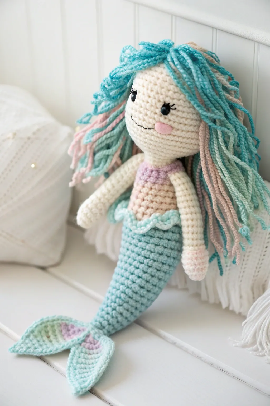 Enchant your inner mermaid with this beautifully crocheted fairytale friend!