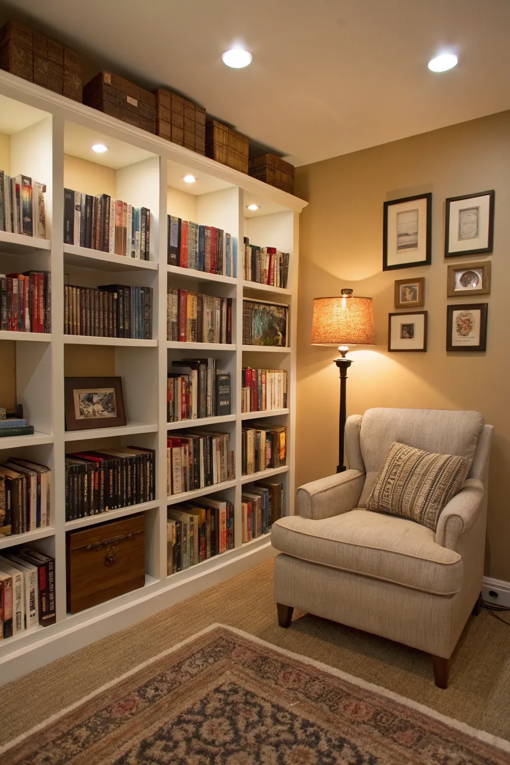 Cube storage transforms spaces into personal libraries.
