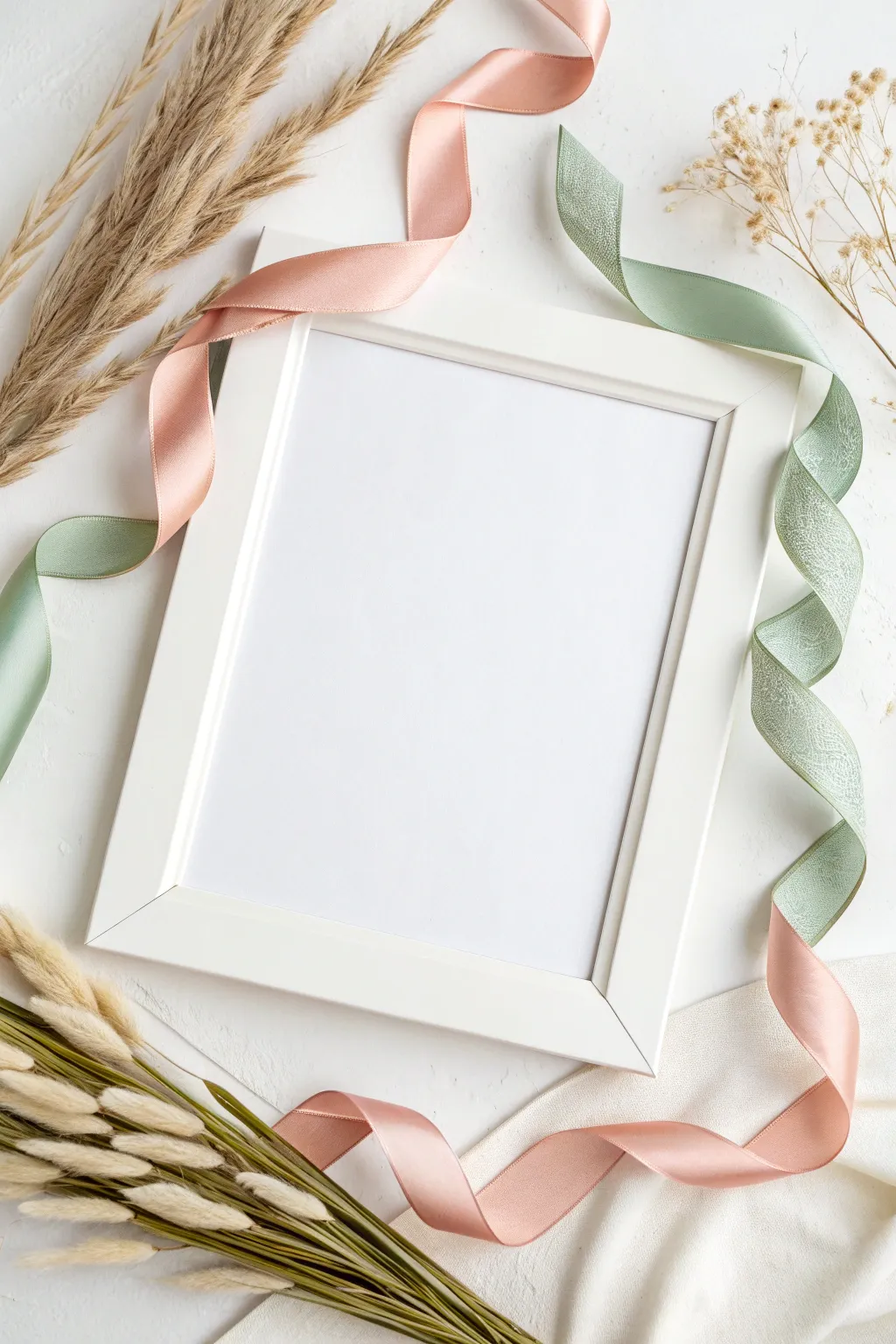 Transform your photo frames with delicate curling ribbons for a touch of personalized elegance.