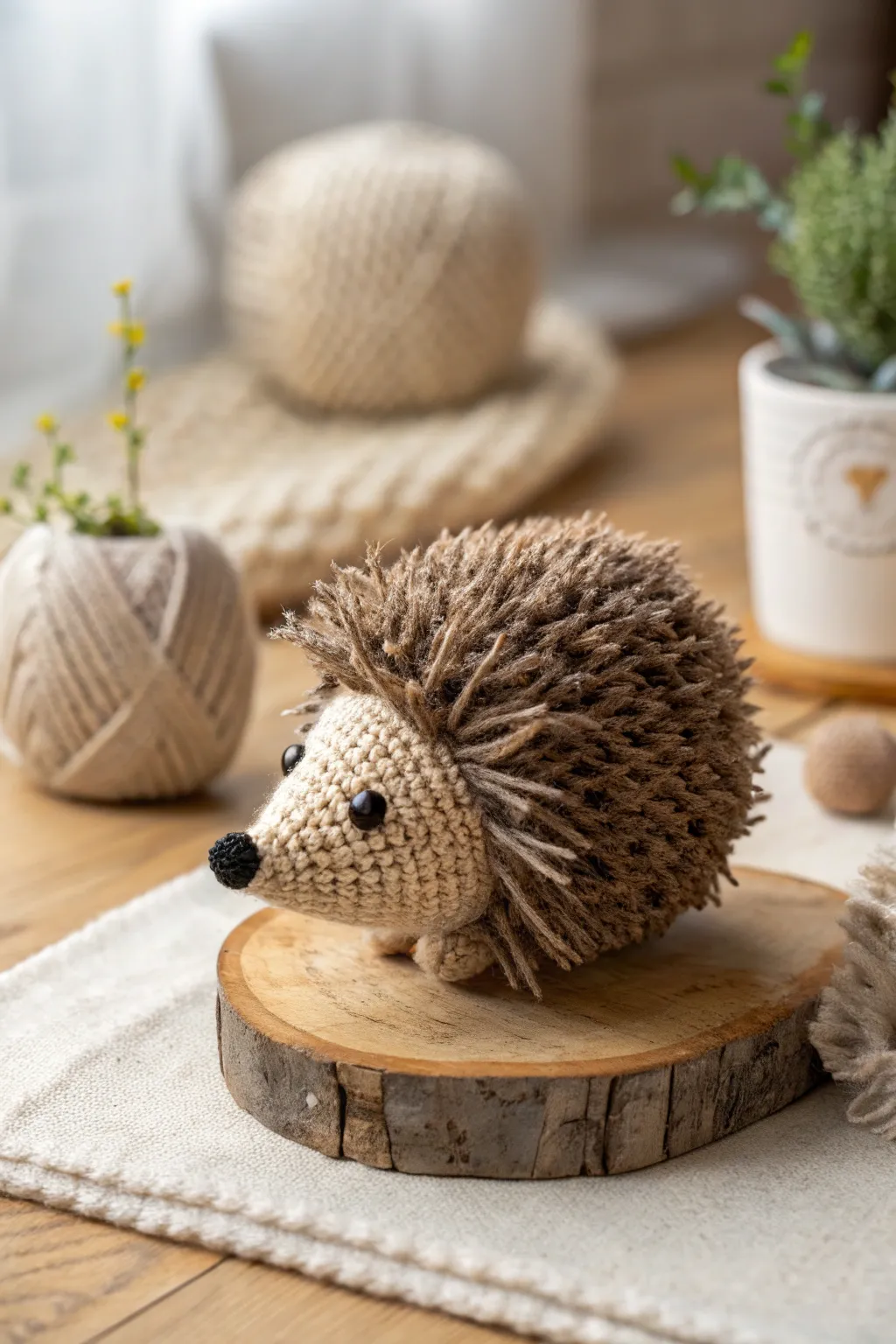 Explore the charm of this quirky crochet hedgehog, where artistry meets playful elegance.