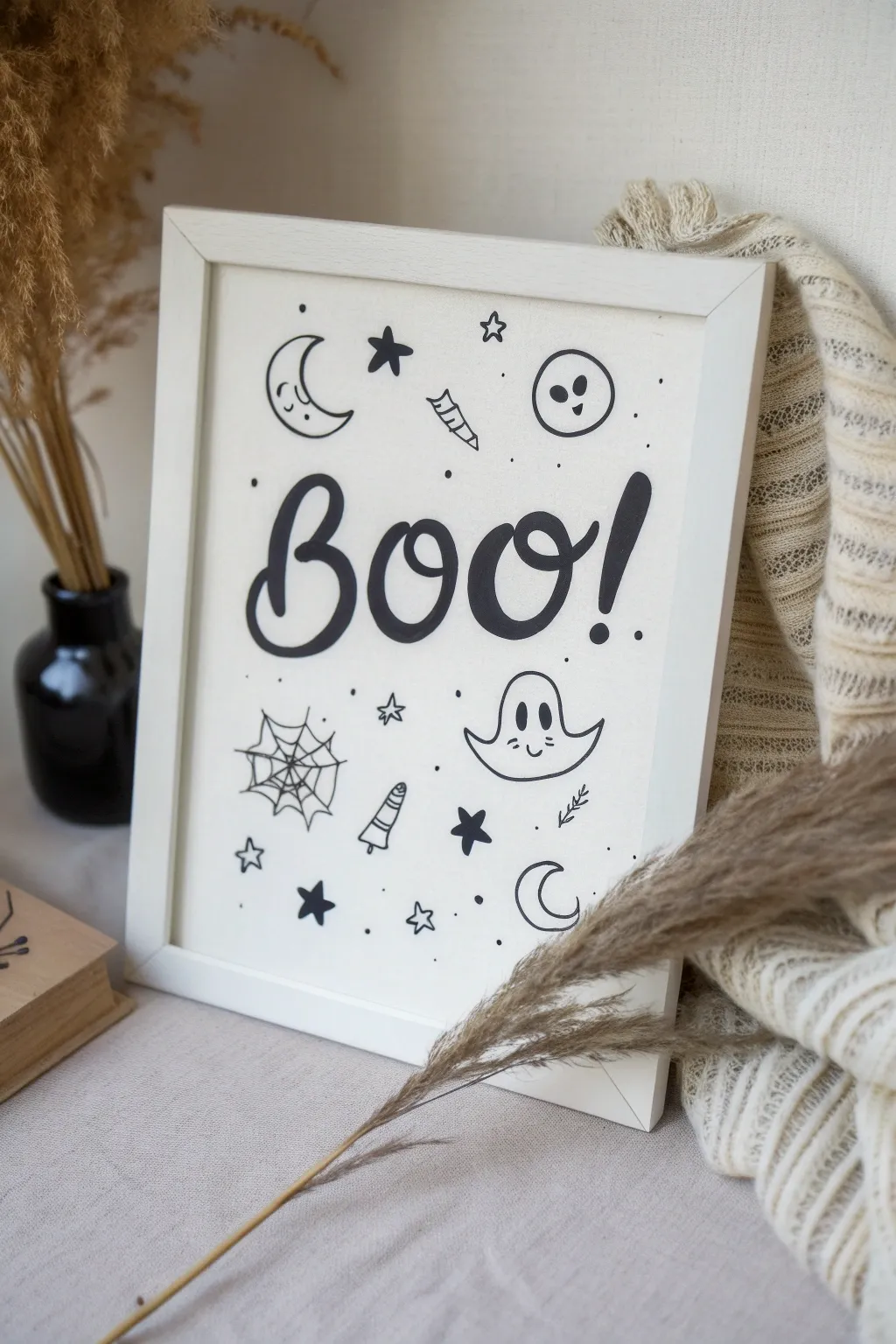 Embrace the spooky season with charming word art! Perfect for practicing your lettering skills. 🎃✨ #MinimalistHalloween #BohoStyle