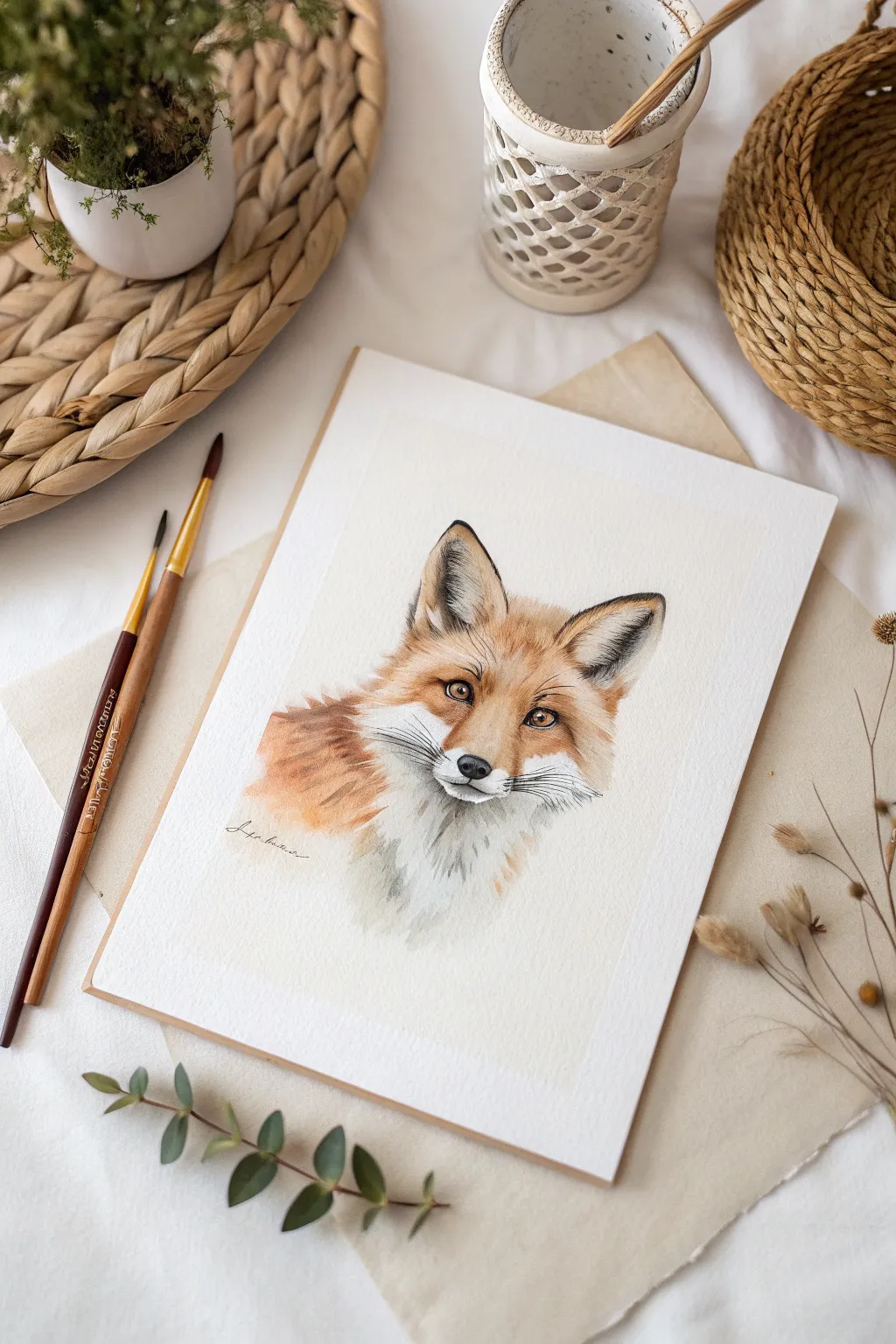 Embrace the charm of simplicity with this adorable fox face painting, perfect for adding a touch of nature to any nursery or child's room.