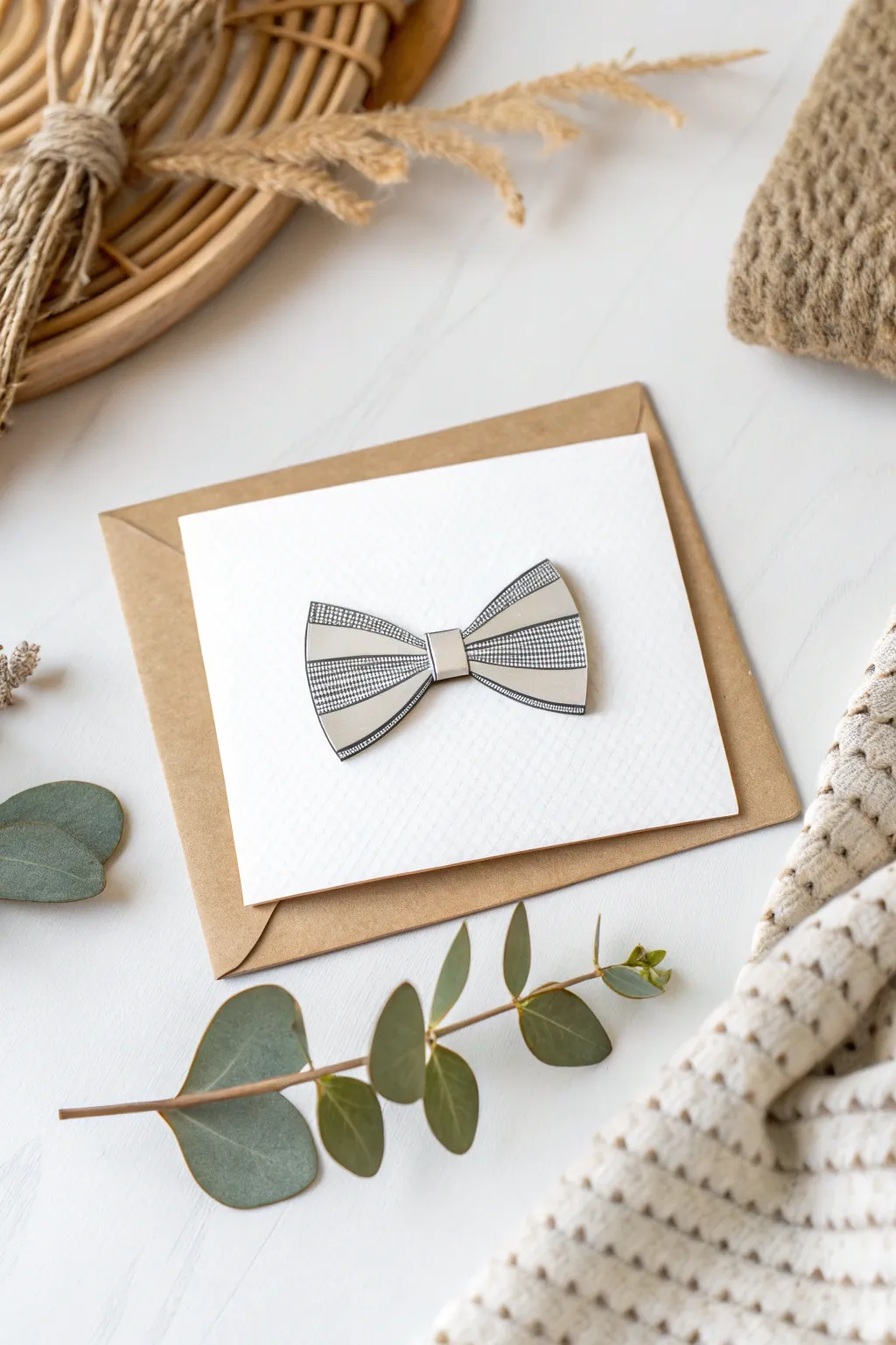 Reveal your love with a touch of elegance: Scratch-Off Bow Tie Card for Father's Day.