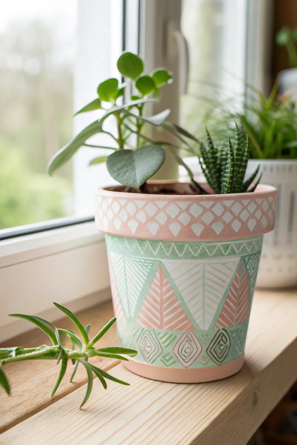 Add a pop of color to your space with these charming DIY painted plant pots—where simplicity meets elegance.