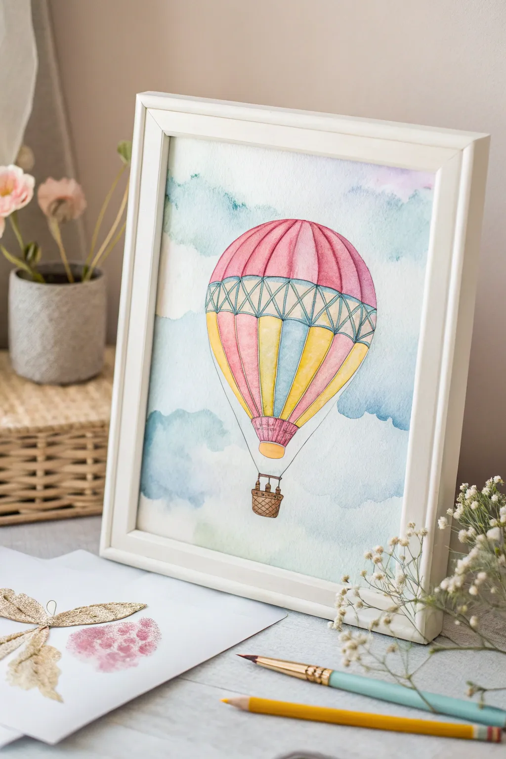 Elevate your space with whimsical watercolor hot air balloons, where adventure meets artistry.