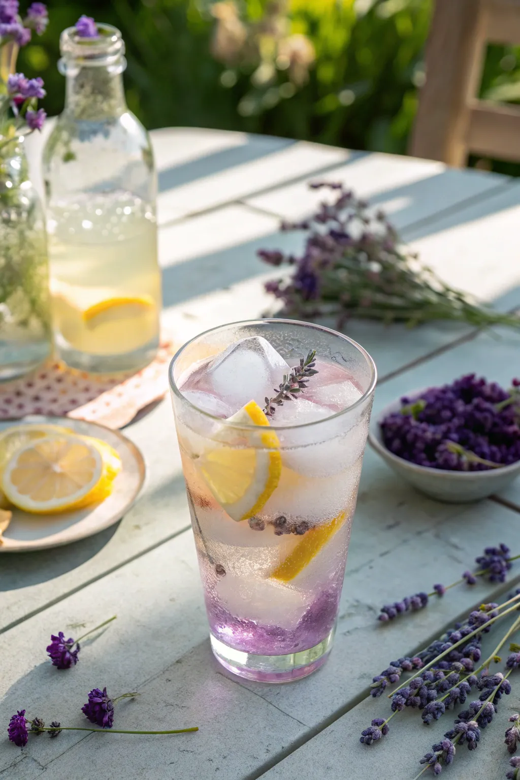 Lavender lemonade ice cubes for a soothing drink.