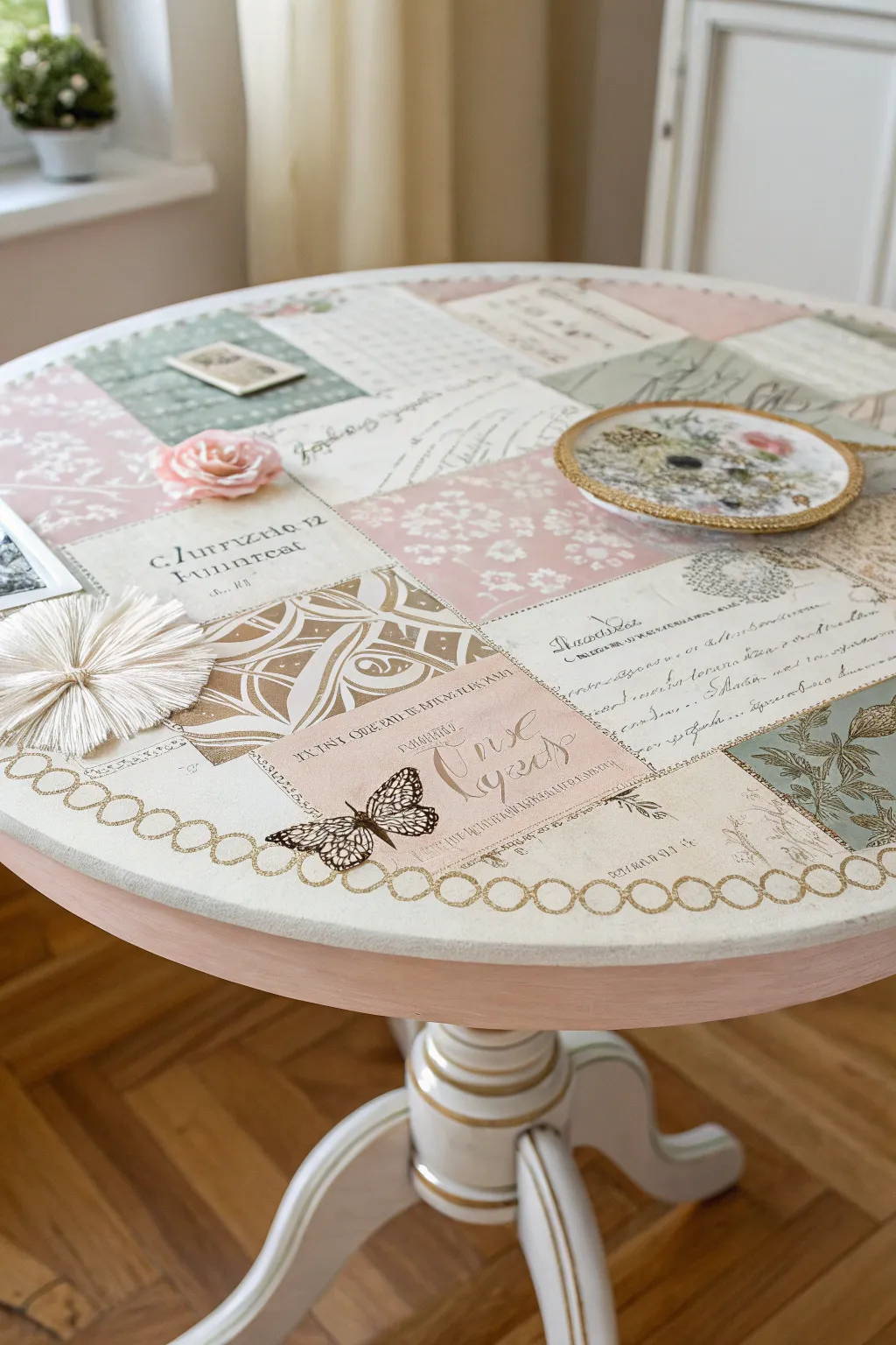 Transform your space with a mixed media masterpiece that blends elegance and creativity.