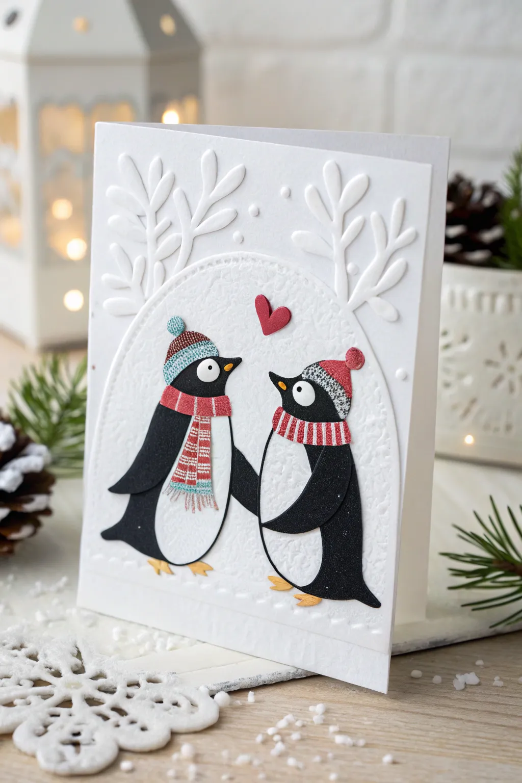 Delightful Die-Cuts: Playful Penguins in a Winter Wonderland