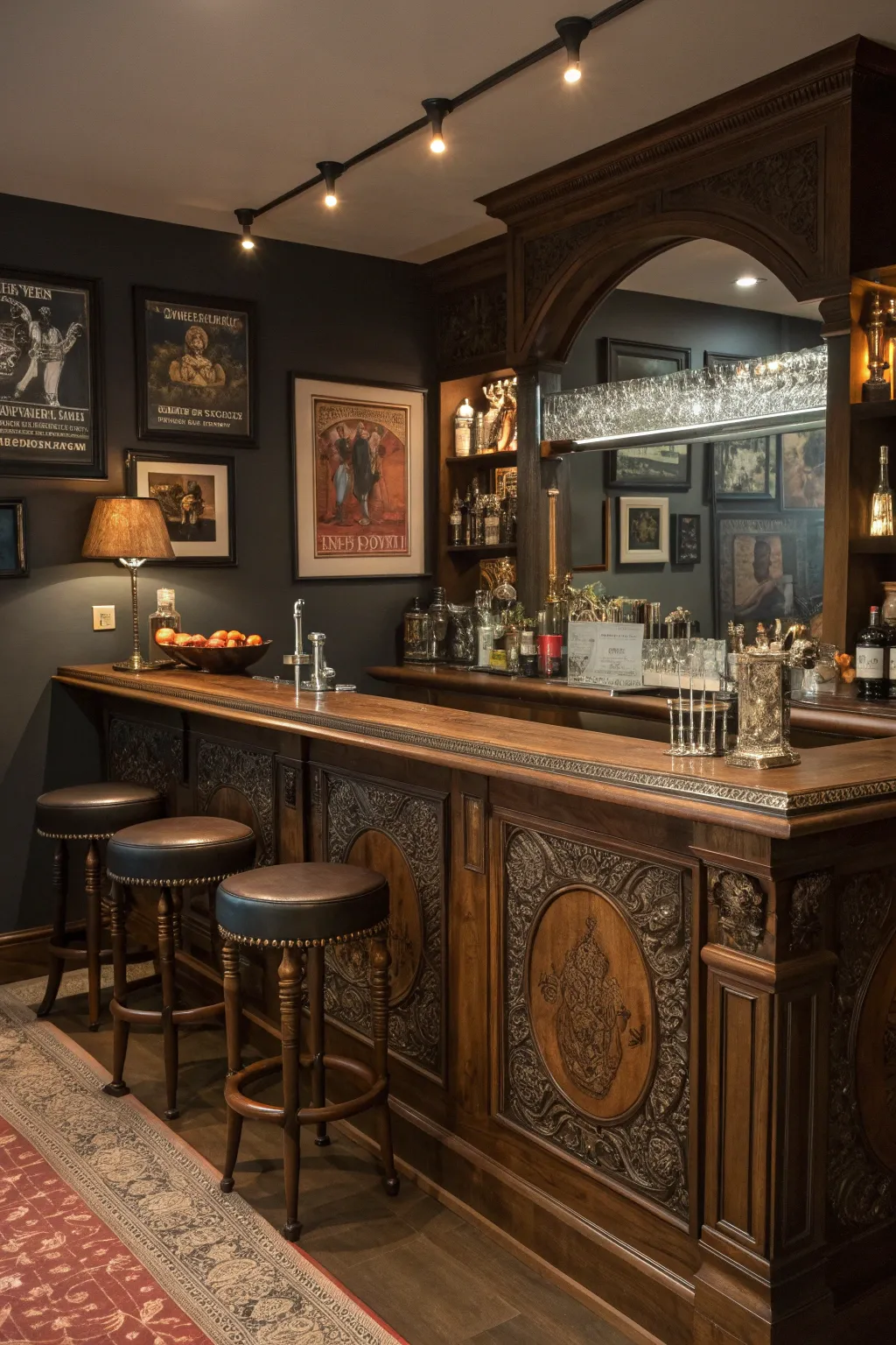 Step into the past with your own speakeasy-style home bar – where elegance meets nostalgia.