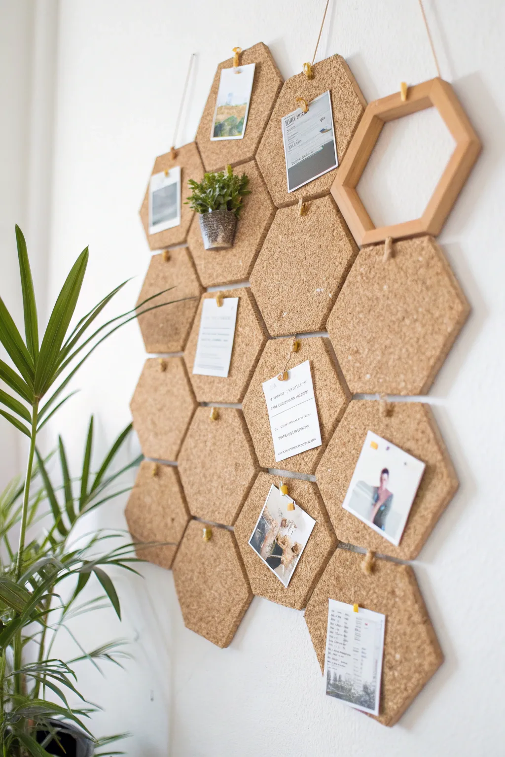 Transform your space with a chic hexagon cork board – the perfect blend of function and Scandinavian elegance!