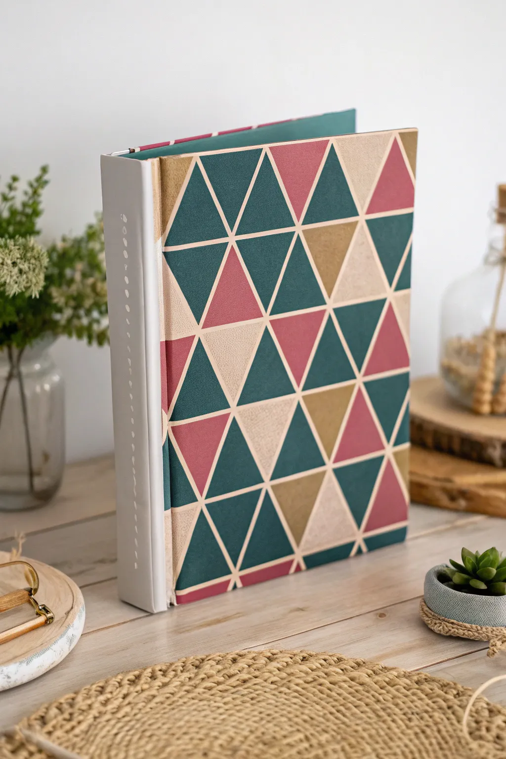 Transform your binder with bold, geometric patterns for a chic and modern look.