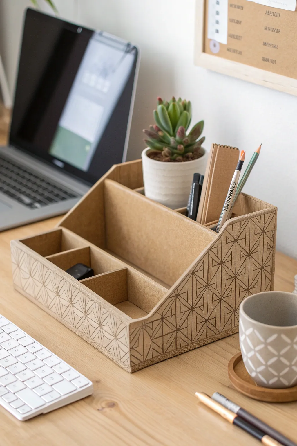 Transform your workspace with this chic DIY desk organizer—where sustainability meets style.
