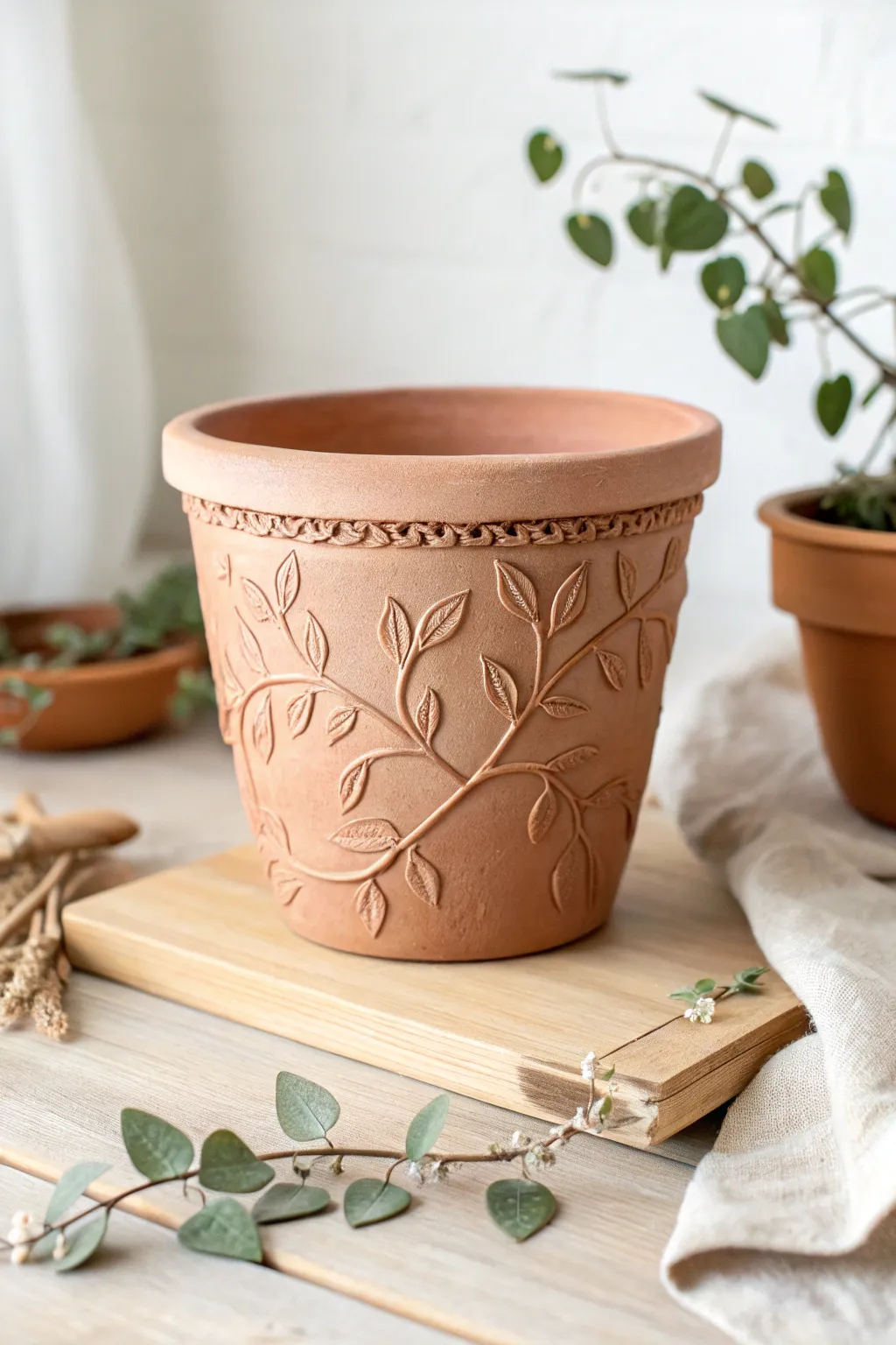 Crafted with Nature's Elegance: A Botanical Masterpiece in Clay