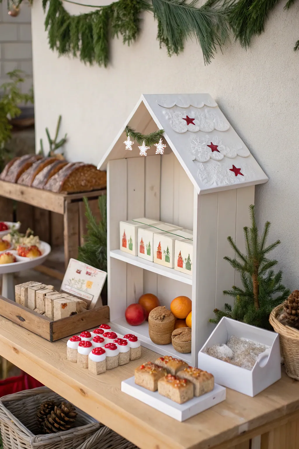 Create your own charming Christmas market stall with simple materials and a touch of creativity. 🎄✨ #ScandiBoho #DIYChristmas