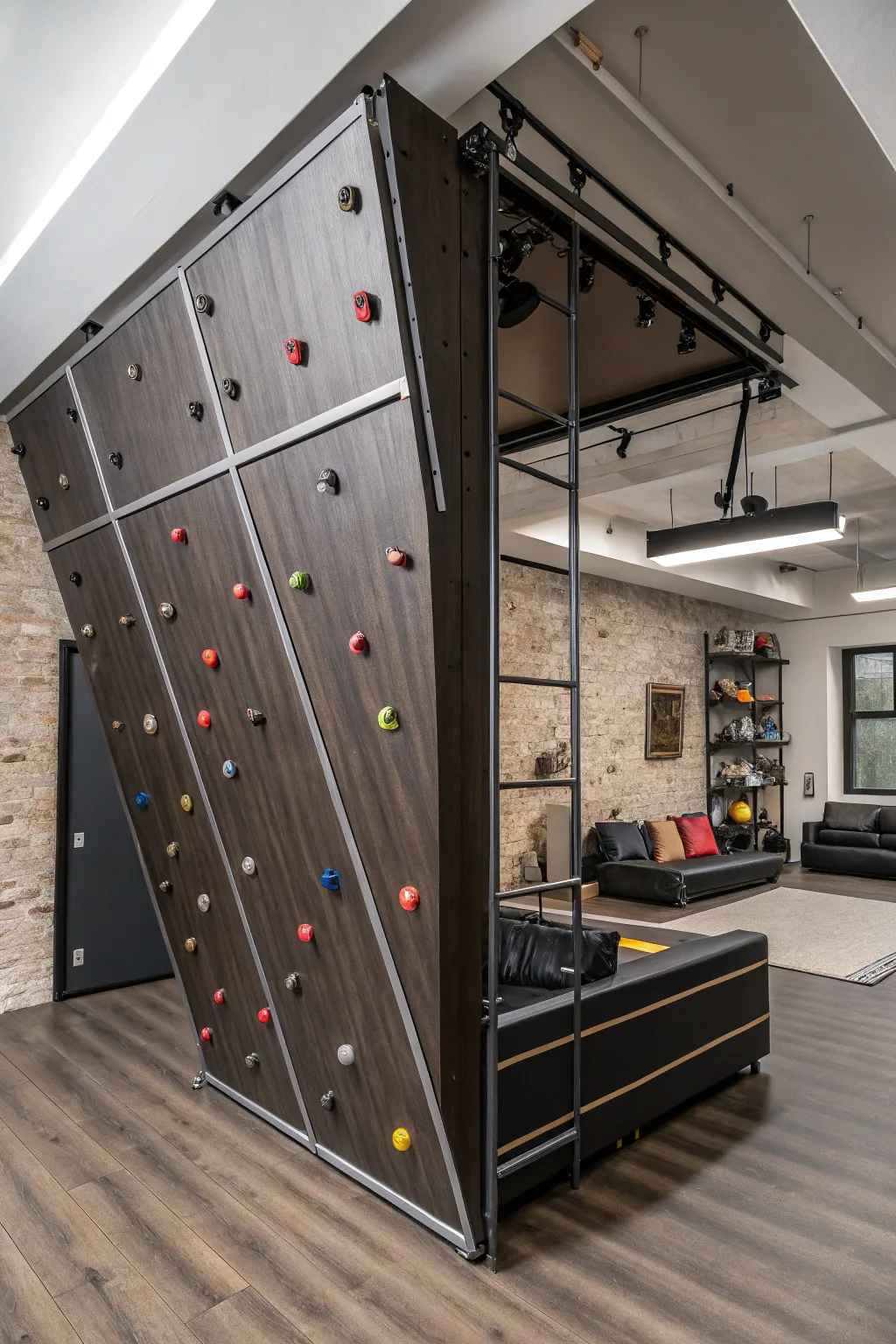 Space-Saving Elegance: A Foldable Climbing Wall for the Modern Man