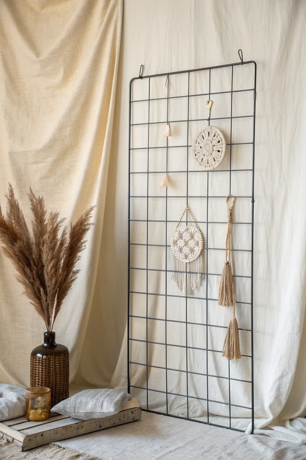 Transform your craft show displays with minimalist elegance using versatile wire grid panels.