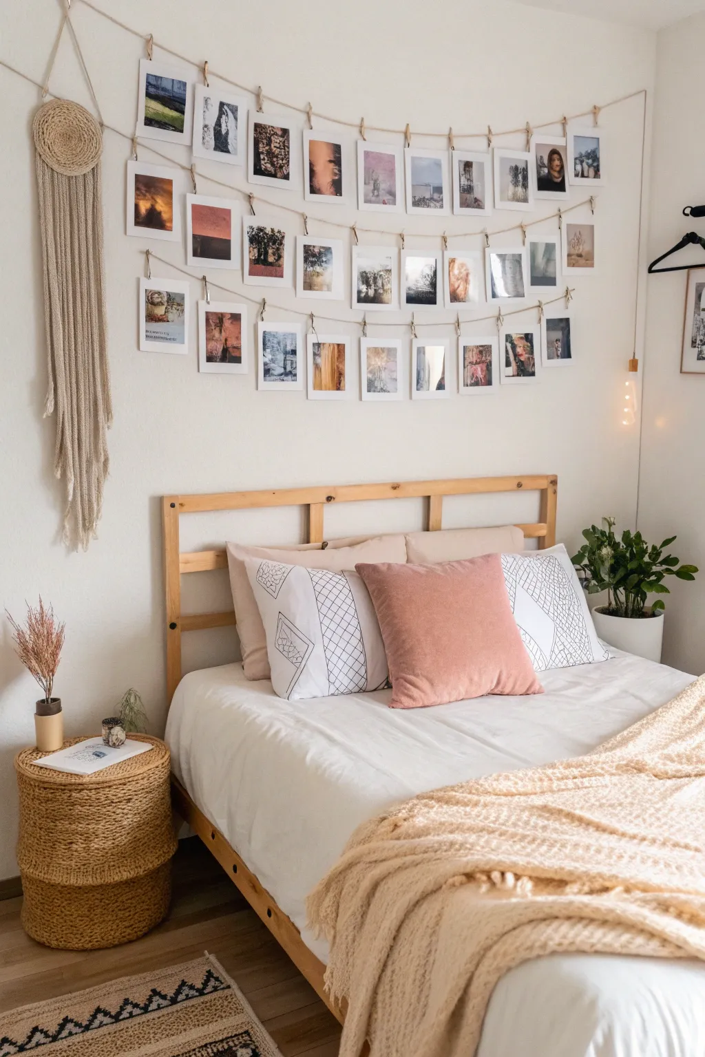 Transform your dorm room into a haven of memories with a DIY photo gallery headboard.