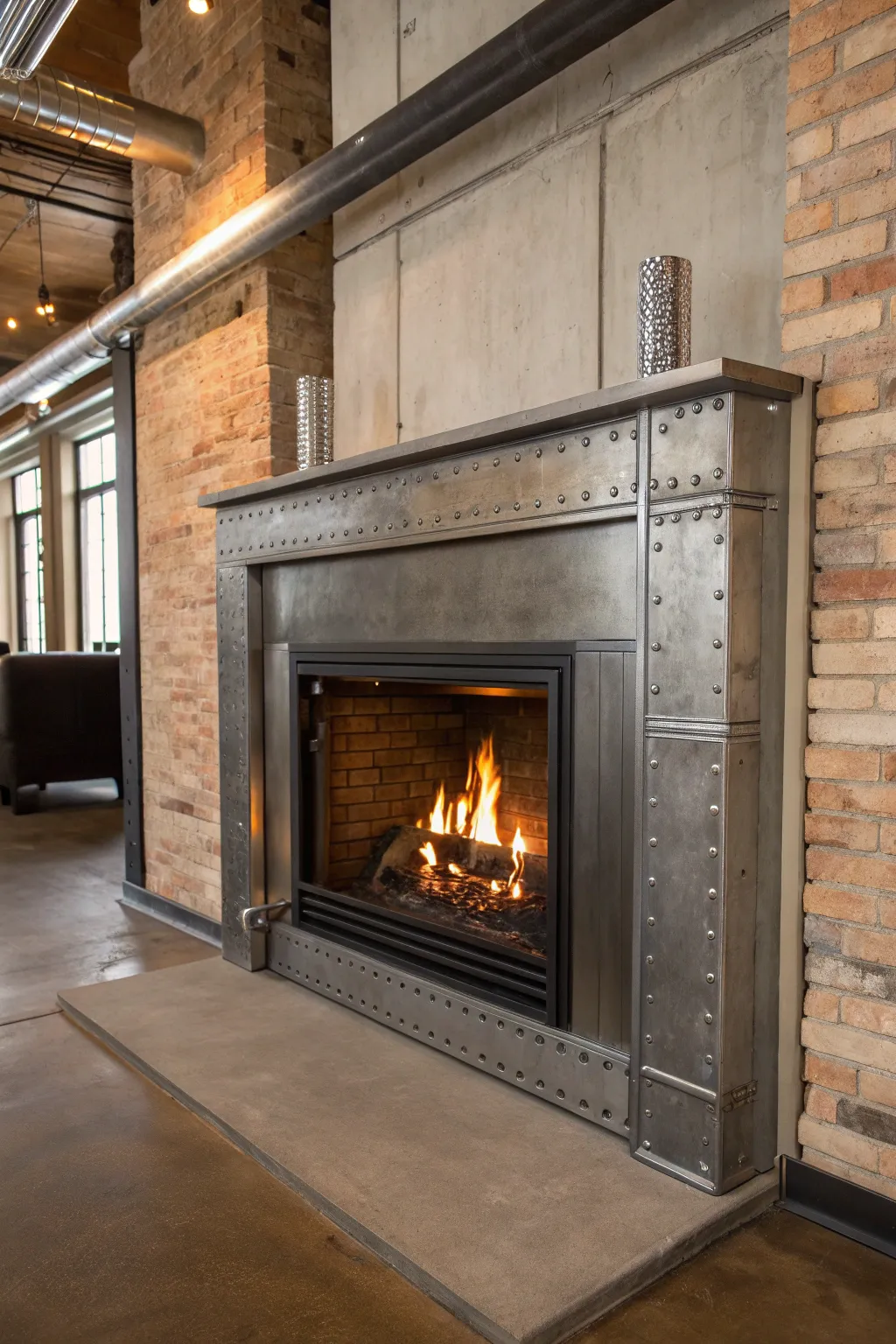 Warm up your space with an industrial masterpiece: the perfect blend of metal and concrete.