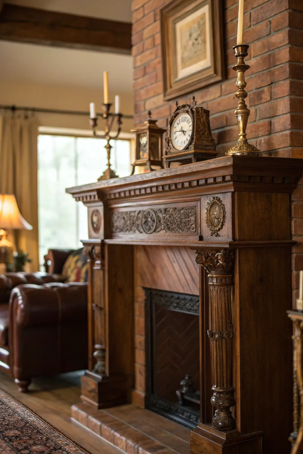 Transform your space with the timeless allure of antique treasures. #VintageCharm #DIYFireplace