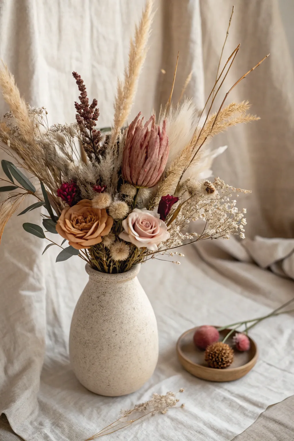Elevate your DIY flower bar with timeless dried blooms for a chic and lasting impression.