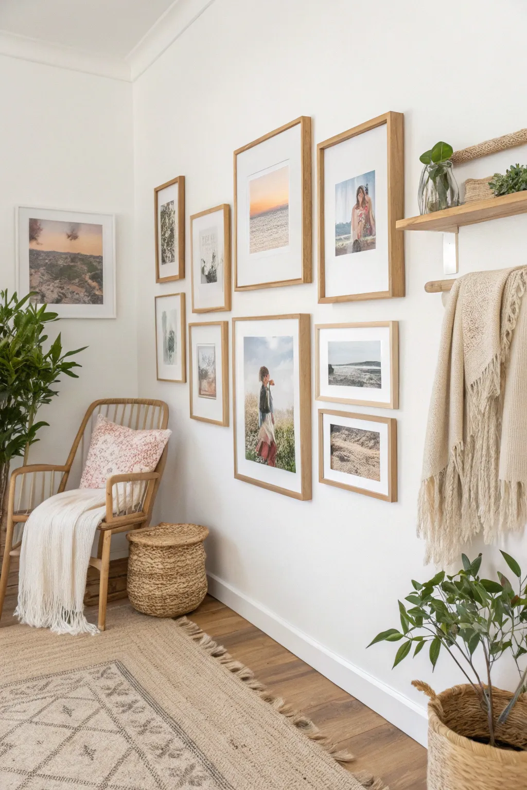 Capture memories in style with this DIY photo gallery – a perfect blend of simplicity and warmth for your girl's room.
