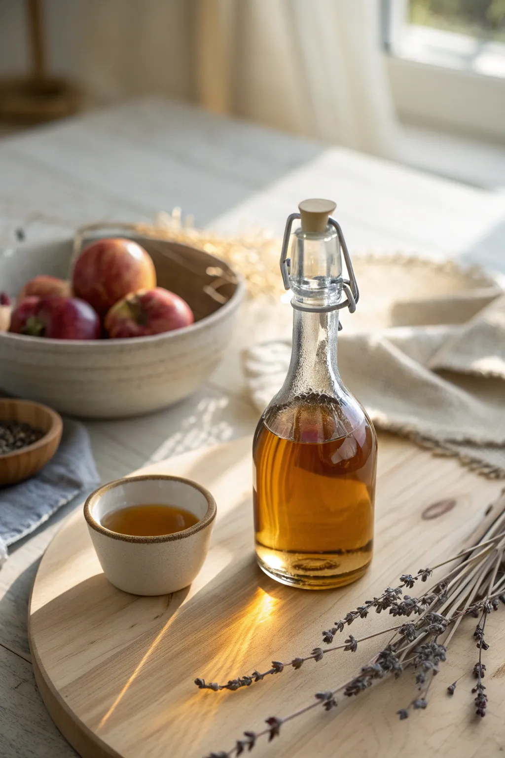 Revitalize your hair naturally with the elegance of apple cider vinegar.