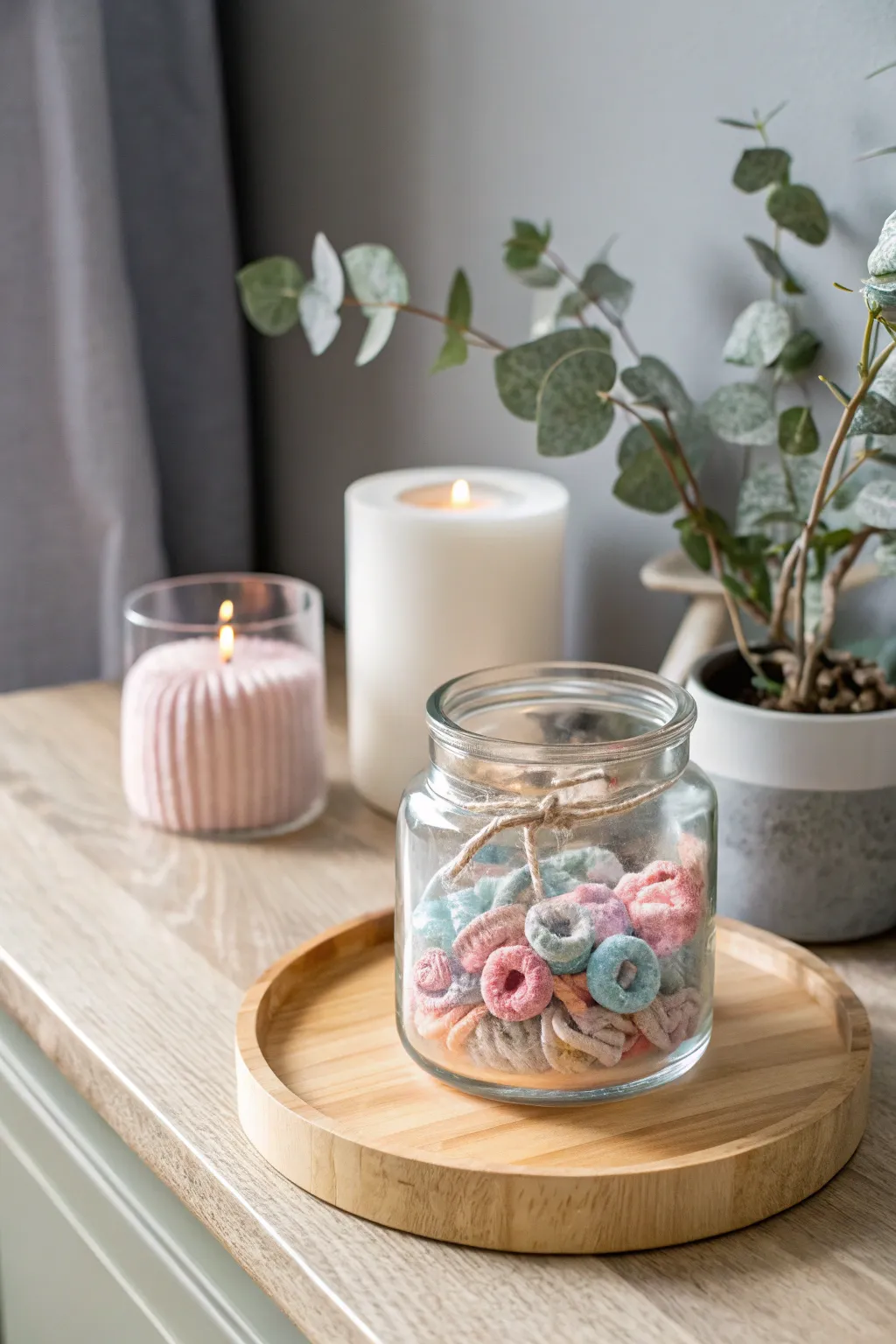 Chic and Sustainable: Repurpose Candle Jars as Stylish Hair Tie Holders!