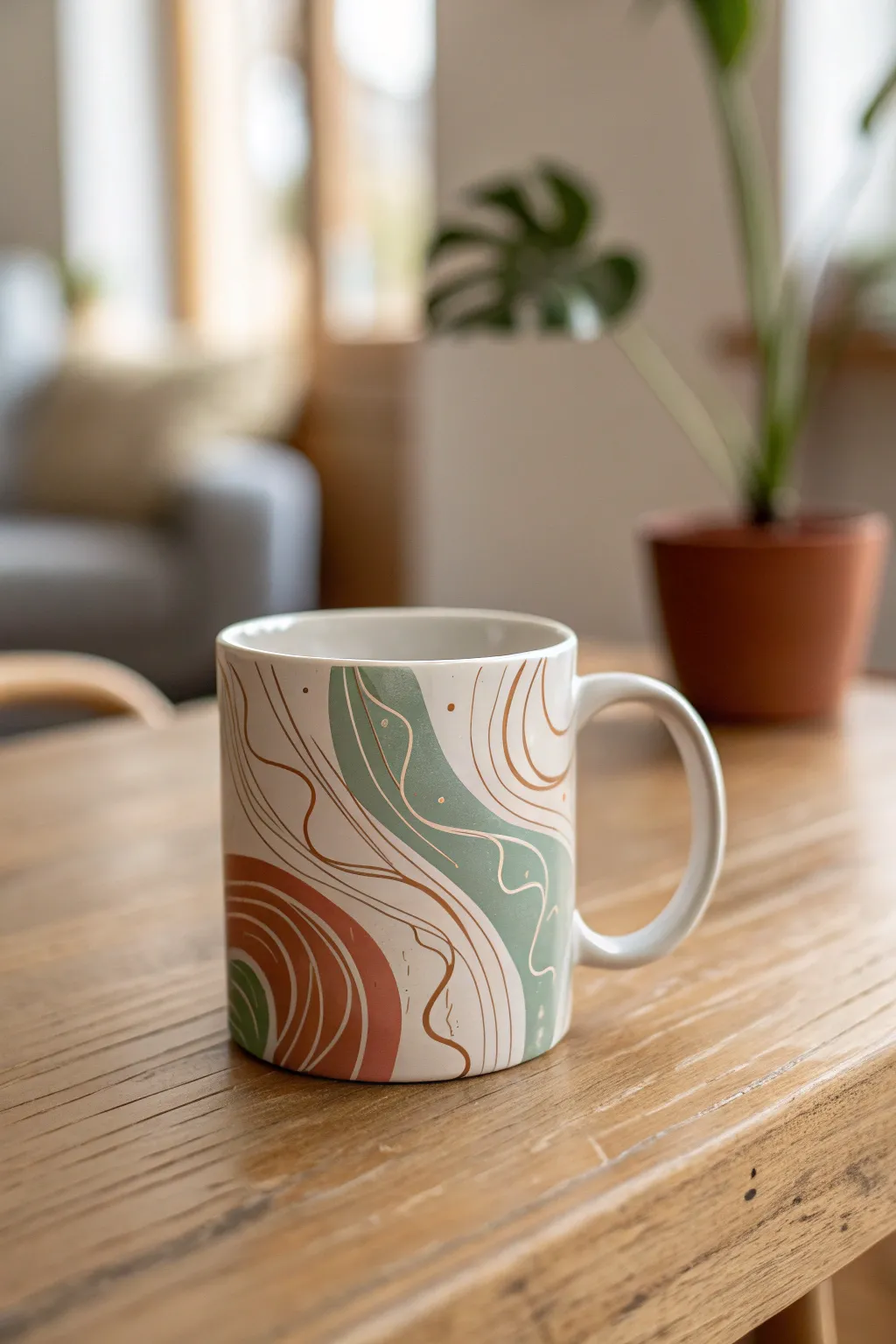 Embrace the beauty of spontaneity with hand-painted abstract mug designs that bring art into everyday moments.