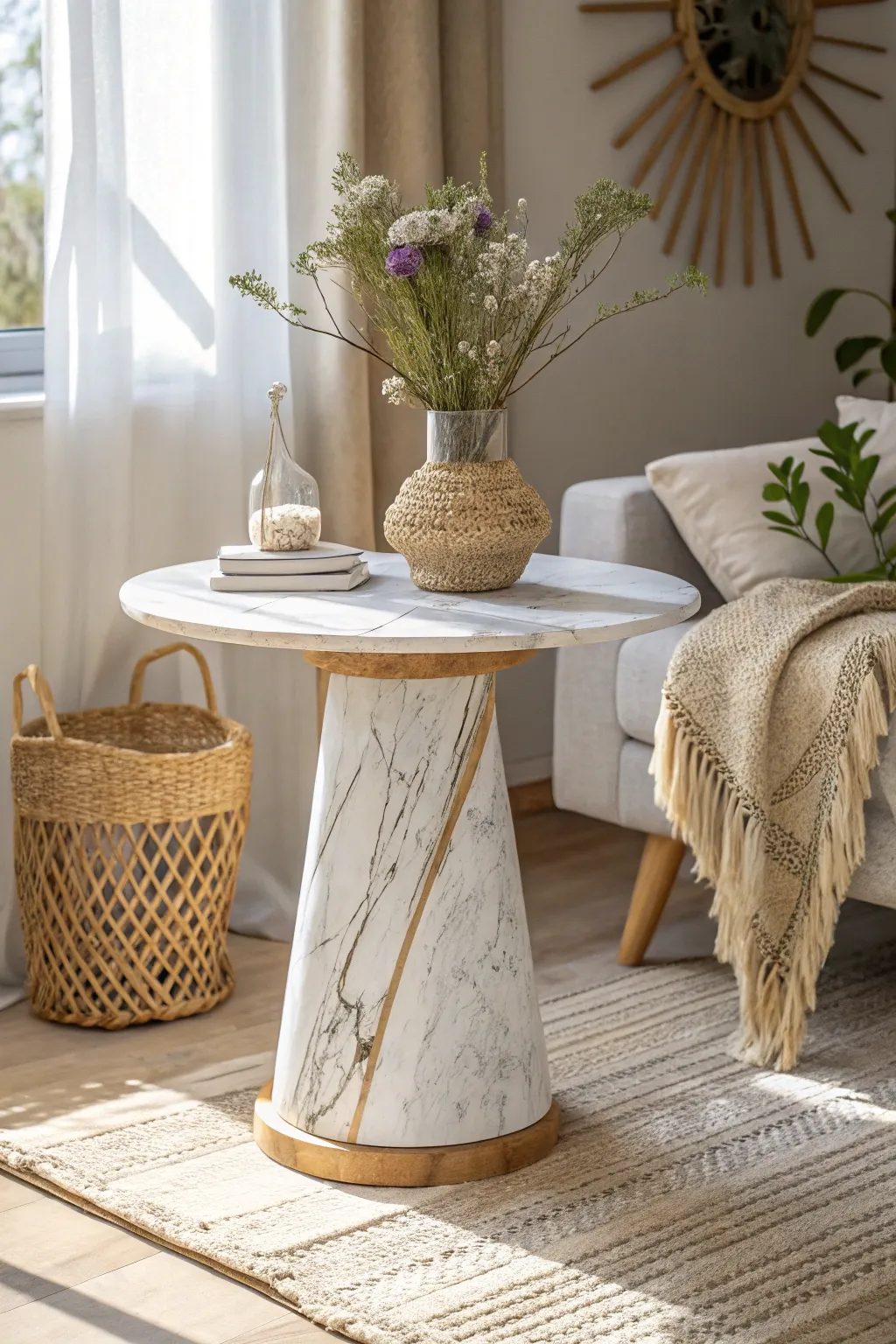 Transform your space with this stunning DIY faux marble end table—luxury made simple!