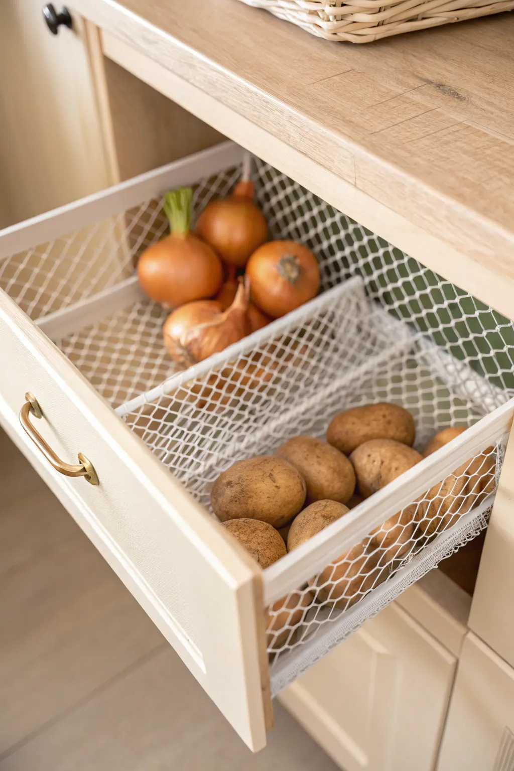 Elevate your pantry organization with chic mesh drawers that blend Scandinavian simplicity with Boho charm.