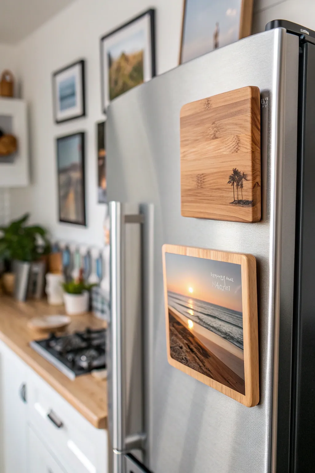 Capture your adventures in style with these chic, handcrafted photo magnets. A touch of wanderlust for your home.