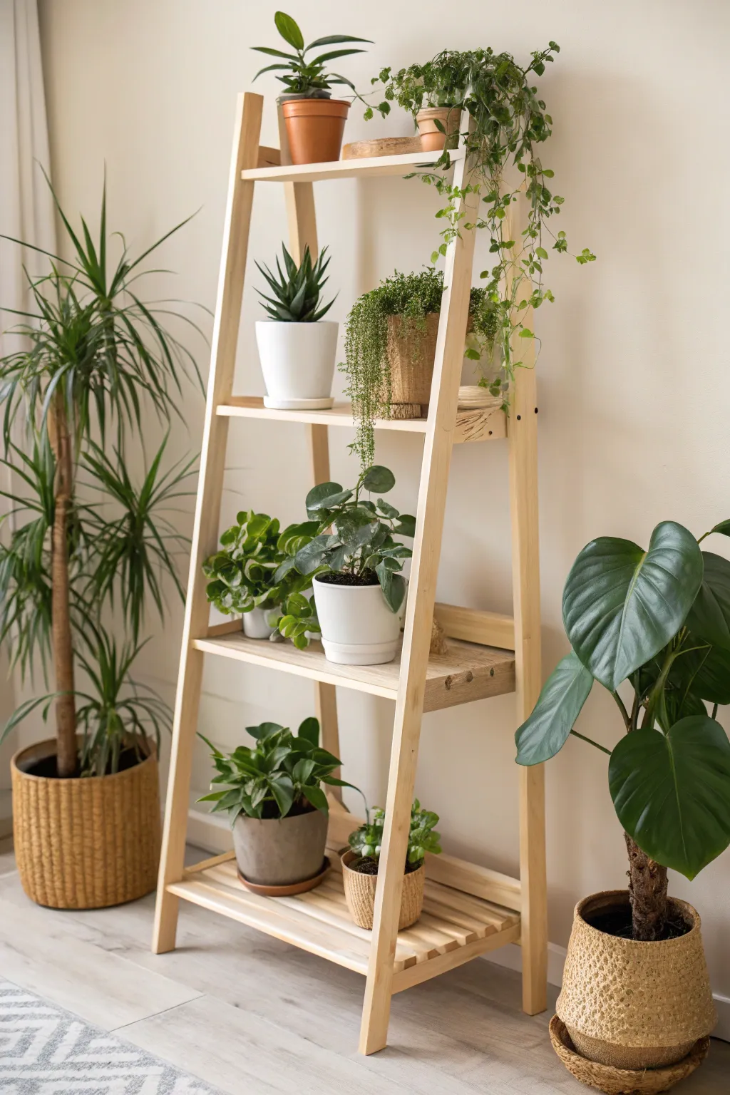 Transform your old bookshelf into a stunning plant haven with this DIY upcycled plant stand idea. Embrace simplicity and natural beauty!