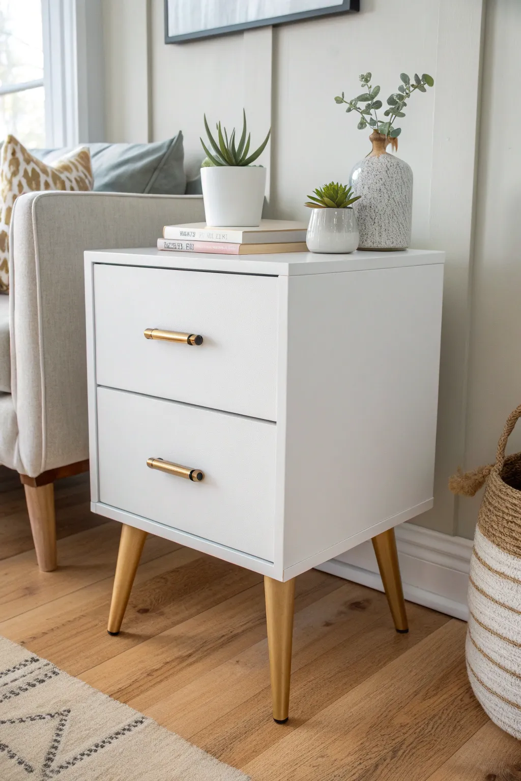 From forgotten file cabinet to chic nightstand: a minimalist makeover that merges functionality with Scandinavian charm.