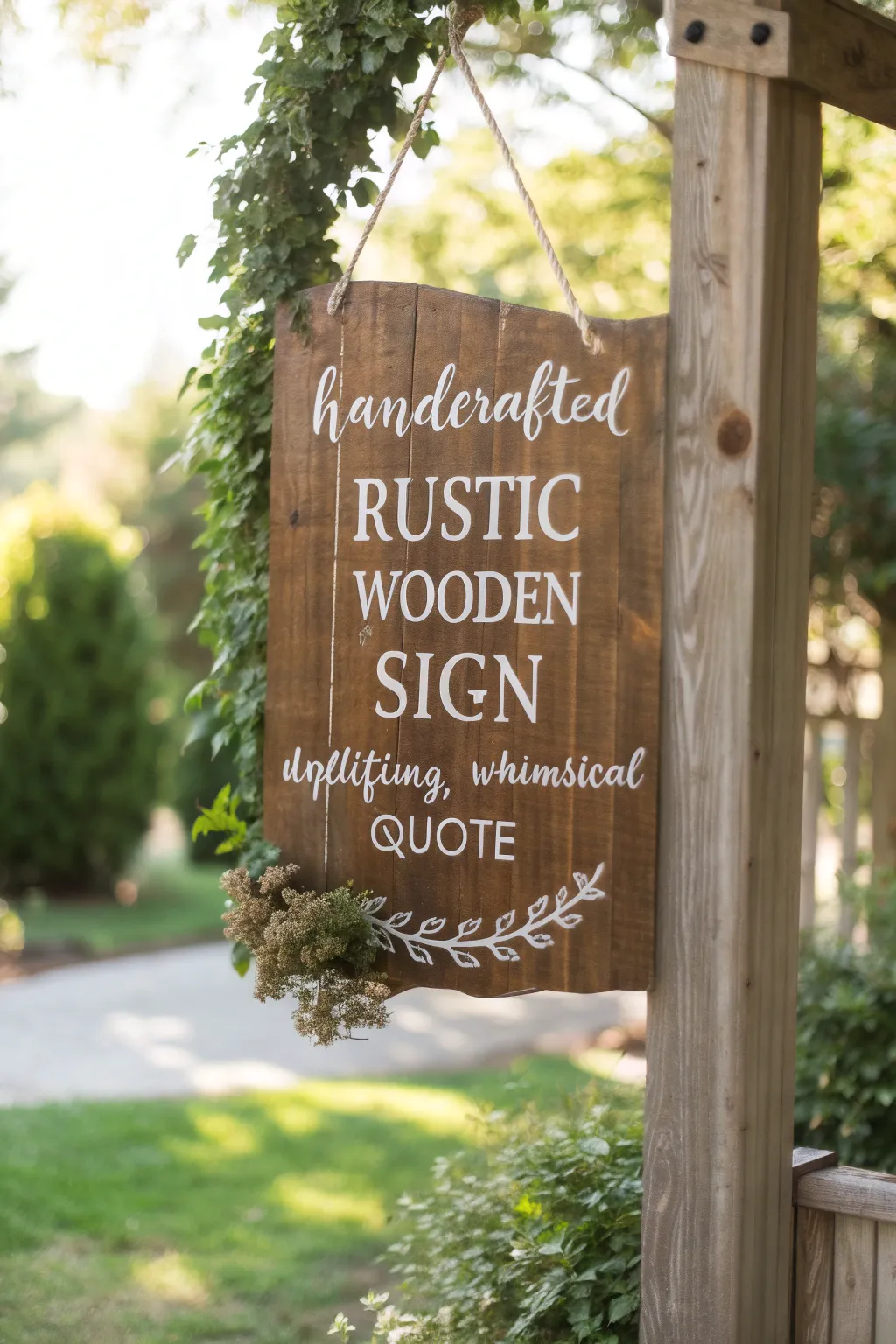 Add a touch of rustic charm to your garden with handcrafted wooden signs.