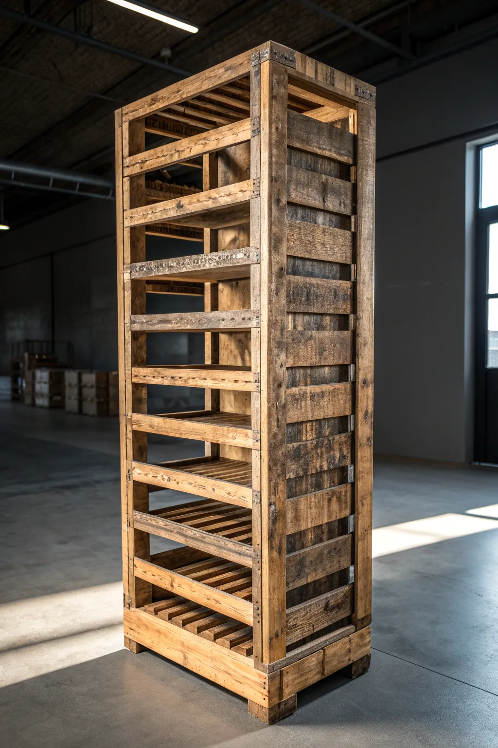 Transform old pallets into a stunning rustic server rack—where functionality meets industrial charm.
