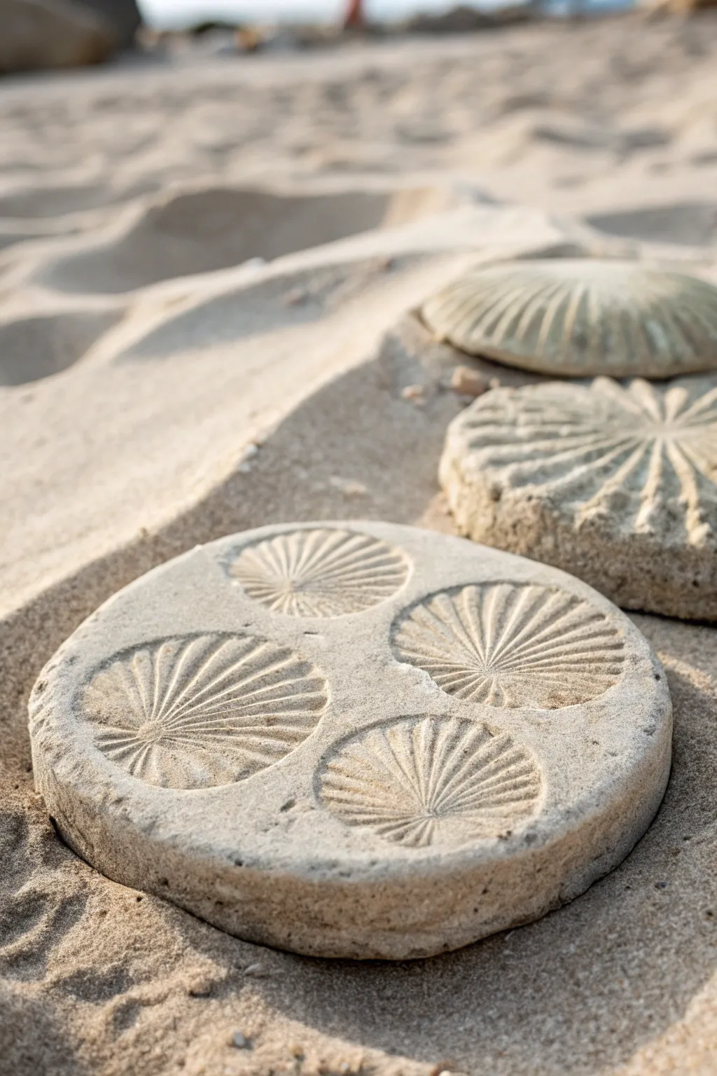 Step back in time with fossil-inspired stepping stones, where history meets minimalist elegance.