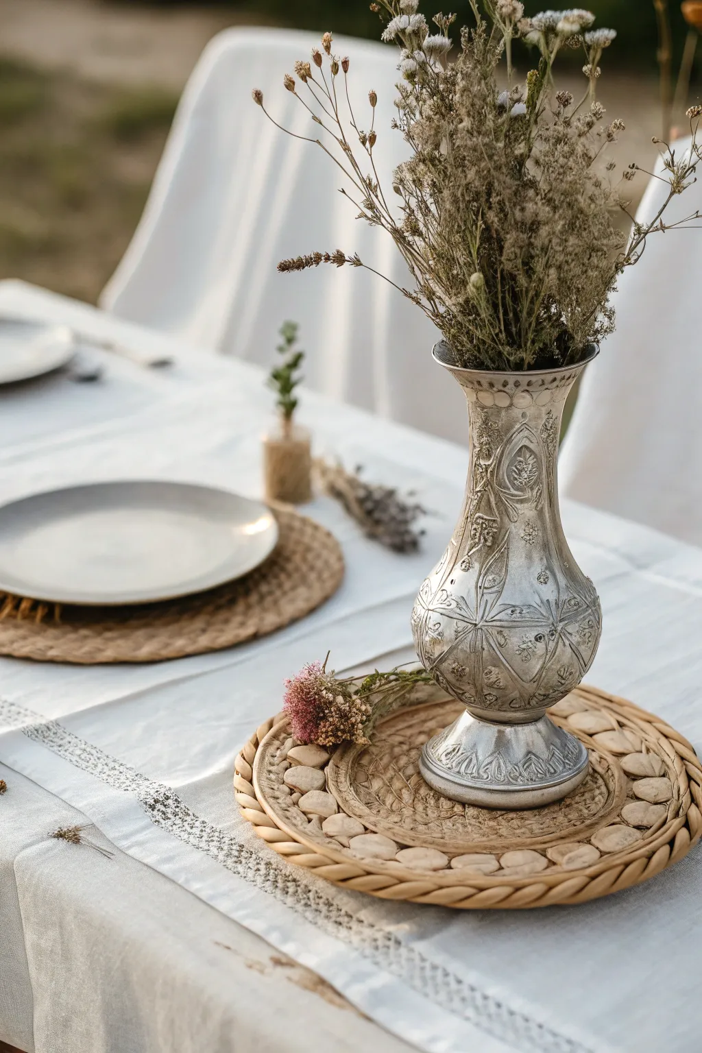 Elevate your table with a touch of vintage elegance and boho flair.