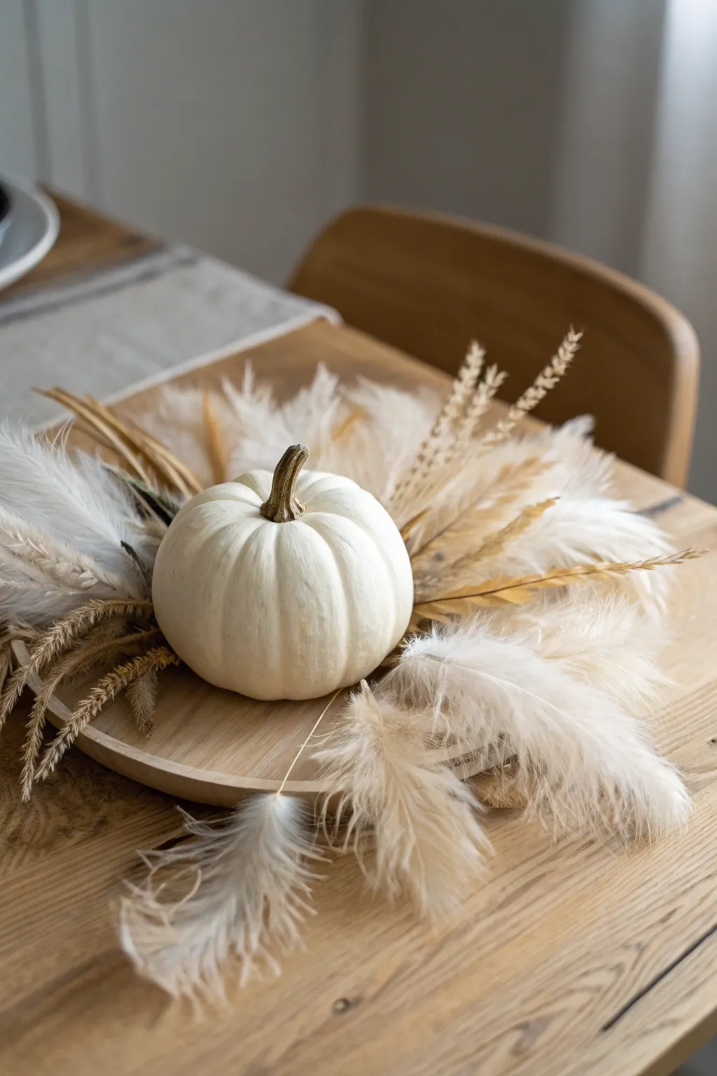 Elevate your Thanksgiving table with this serene blend of nature's treasures. 🍂🎃 #ThanksgivingDecor #MinimalistChic