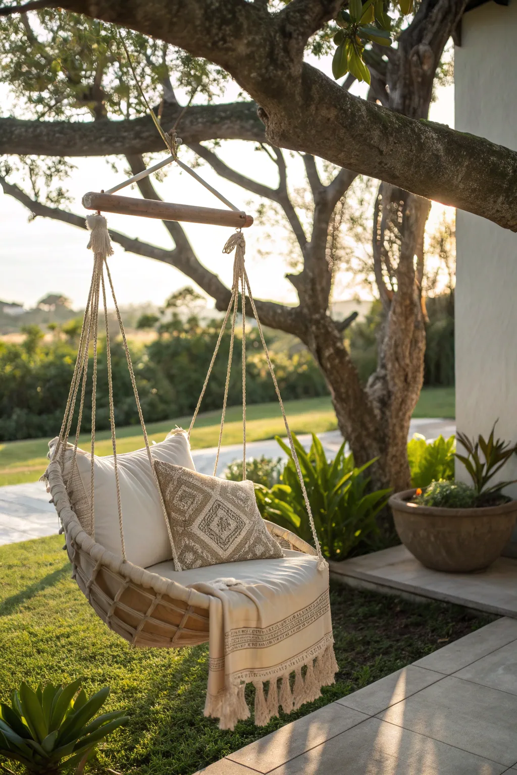 Embrace outdoor serenity with a beautifully crafted tree hammock chair, where simplicity meets comfort in nature's embrace.